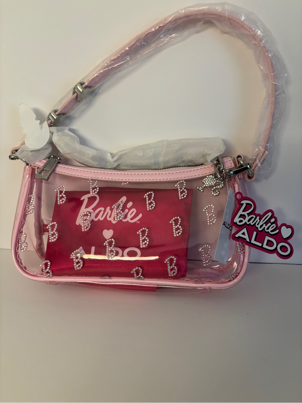 Aldo Barbie Shoulder Bag NewWT Limited Edition/Dust Bag 24x12cm Pink/Clear